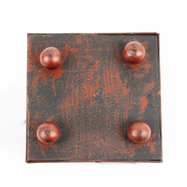 Small Frosted Glass Candle Holder with 4 Hummingbirds with 1 White Tea Candle