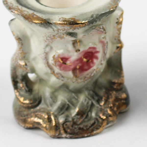 Lot of 2 Wales Japan Floral Art Nouveau Ceramic Candlestick Holders