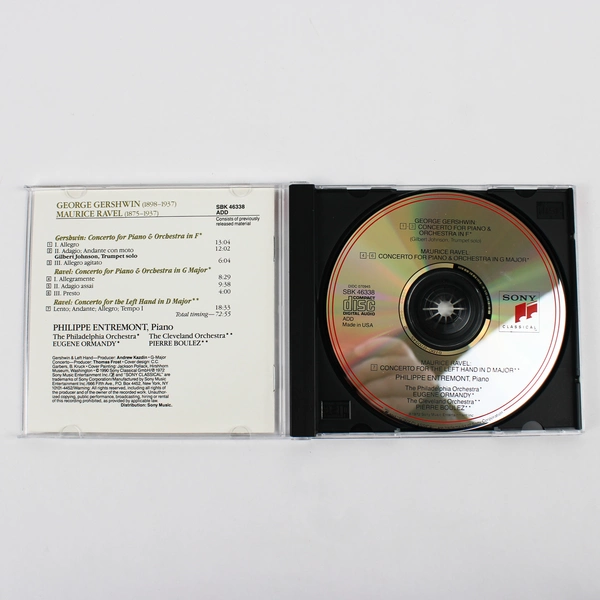 Piano Concertos Music CD Gershwin & Ravel Essential Classics Philippe Entremont