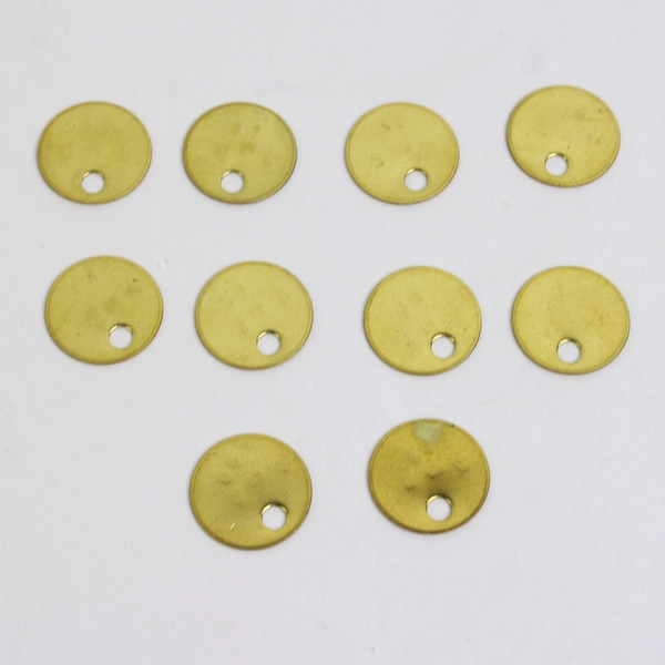 Lot of 20 Brass Tags Model EMP 14 0.75" Round
