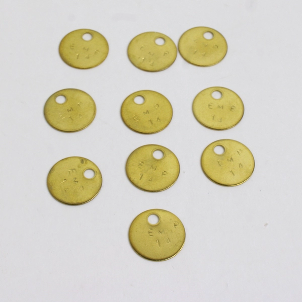 Lot of 20 Brass Tags Model EMP 14 0.75" Round