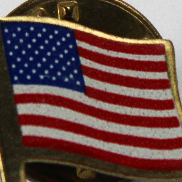 Vintage Ballou Reg'd American Flag Gold Tone Lapel Pin