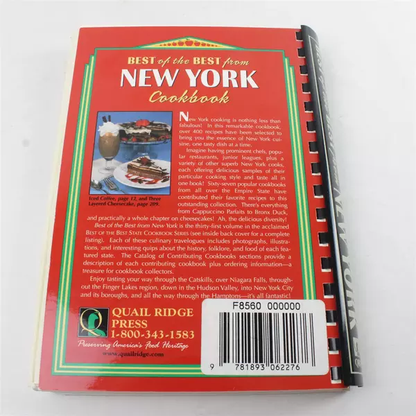 2001 Best of The Best From New York Cookbook Preserving America's Food Heritage