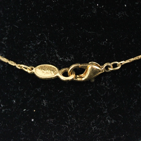 Vintage Napier White Beaded Gold-Tone Chain Necklace 20"