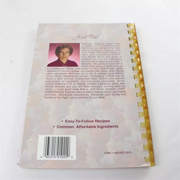 Vintage 1994 Company's Coming Light Casseroles Spiral-bound By Jean Pare