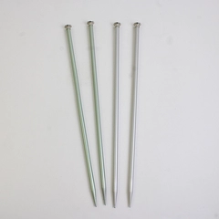 2 Pairs Susan Bates Aluminum Knitting Needles Green and Gray 14" Long Size 11