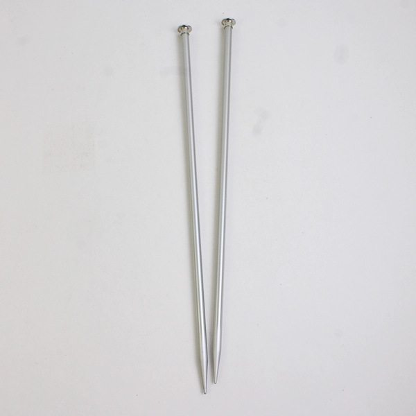 2 Pairs Susan Bates Aluminum Knitting Needles Green and Gray 14" Long Size 11