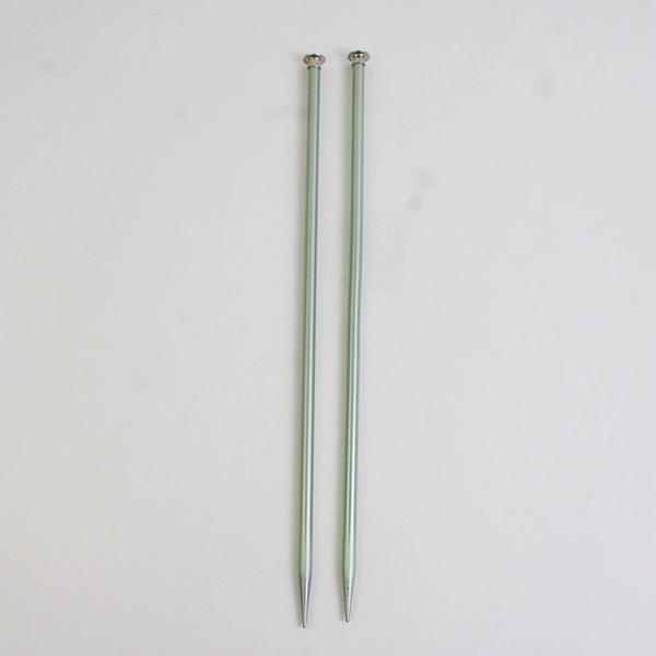 2 Pairs Susan Bates Aluminum Knitting Needles Green and Gray 14" Long Size 11