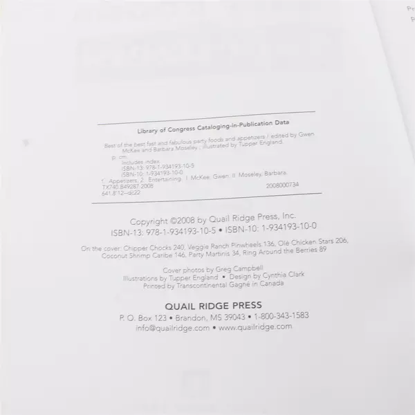 Best of the Best Fast and Fabulous Party Foods and Appetizers Paperback