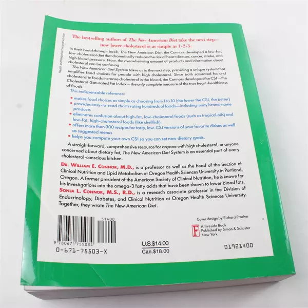 Sonja L. Connor, M.S.,R.D. The New American Diet System Paperback Cookbook 1992