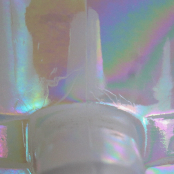 Federal Glass Iridescent White Milk Glass Moonglow Beer Stein 6" Tall