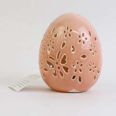 Unbranded Floral Debi Lilly Iver Egg Decor Small Pink Easter 5" Tall W/ Tag