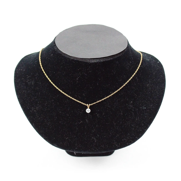 VTG Signed PPC 14KT Gold Filled Colorless Stone Pendant Necklace 20.5"