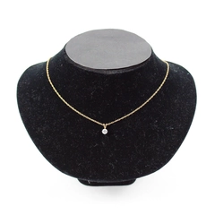 VTG Signed PPC 14KT Gold Filled Colorless Stone Pendant Necklace 20.5"