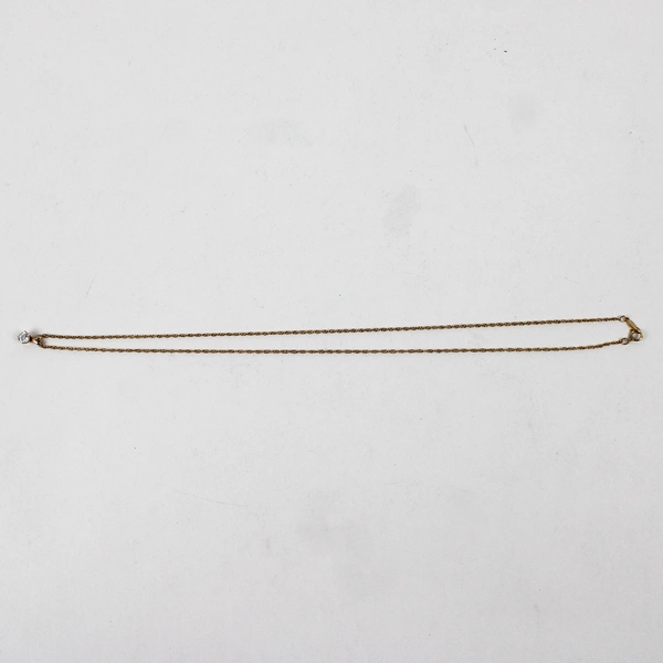 VTG Signed PPC 14KT Gold Filled Colorless Stone Pendant Necklace 20.5"