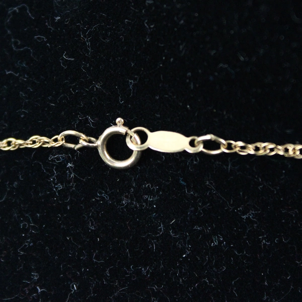 VTG Signed PPC 14KT Gold Filled Colorless Stone Pendant Necklace 20.5"