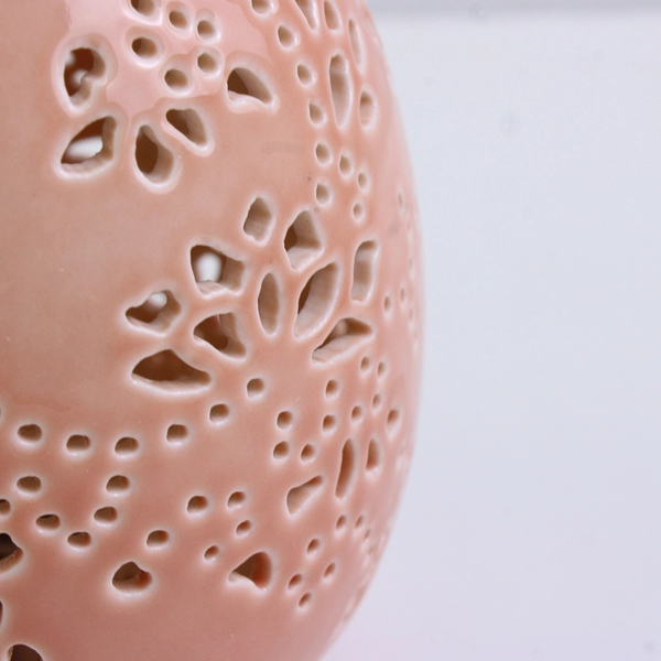 Unbranded Floral Debi Lilly Iver Egg Decor Small Pink Easter 5" Tall (Tested)