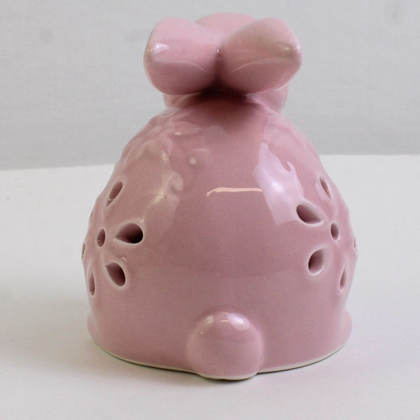 Unbranded Pink Floral Debi Lilly Iver Easter Bunny Decor Small 3.5" Tested