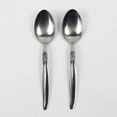 Lot of 2 Montgomery Ward Grape Pattern Stainless Spoons 6" Good