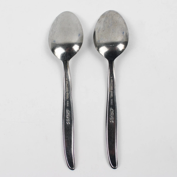Lot of 2 Montgomery Ward Grape Pattern Stainless Spoons 6" Good