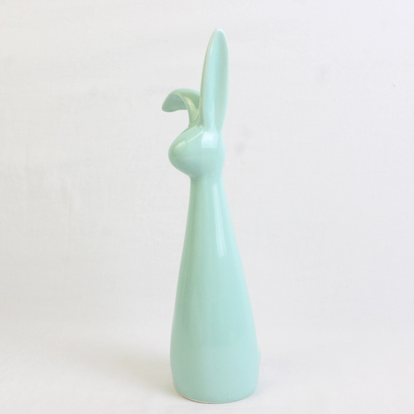 Lot Of 2 Unbranded Matching Easter Bunny Home Decor Green & Purple 10.25" Tall