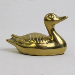 Unbranded Solid Brass Duck Bird Figurine Decorative Paperweight 2.25" Tall