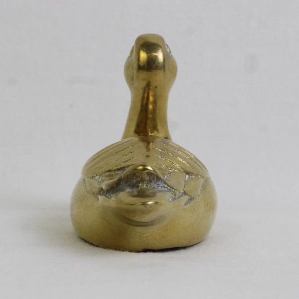 Unbranded Solid Brass Duck Bird Figurine Decorative Paperweight 2.25" Tall