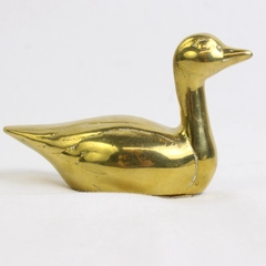 Unbranded Solid Brass Goose Bird Figurine Decorative Paperweight 2.5" Tall