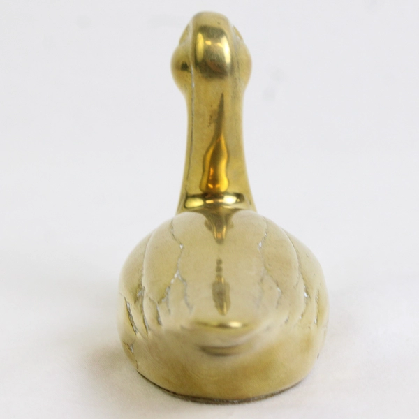 Unbranded Solid Brass Goose Bird Figurine Decorative Paperweight 2.5" Tall