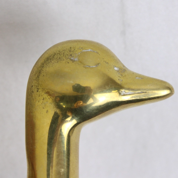 Unbranded Solid Brass Goose Bird Figurine Decorative Paperweight 2.5" Tall