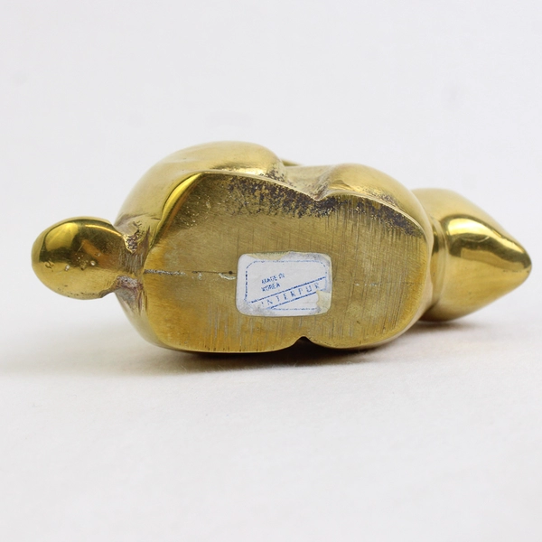 Unbranded Solid Brass Bunny Rabbit Figurine Decorative Paperweight 3.25" Tall