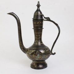 Vintage Unbranded Small Brass Dallah Arabic Coffee Pot Decorative 8.25" Tall