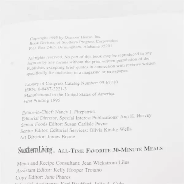 Southern Living : All-Time Favorite 30-Minute Meals by Southern Living Editors 