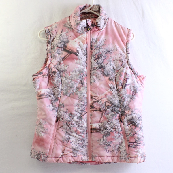 King's Camo Pink Shadow Zip-Up Vest Women's Size Large FLAW