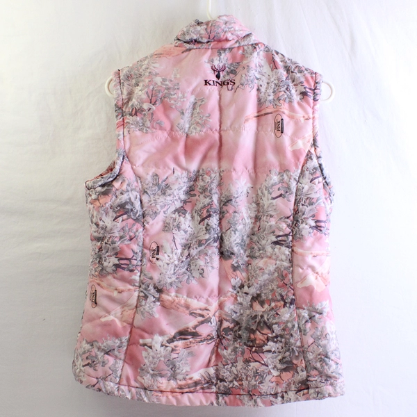 King's Camo Pink Shadow Zip-Up Vest Women's Size Large FLAW