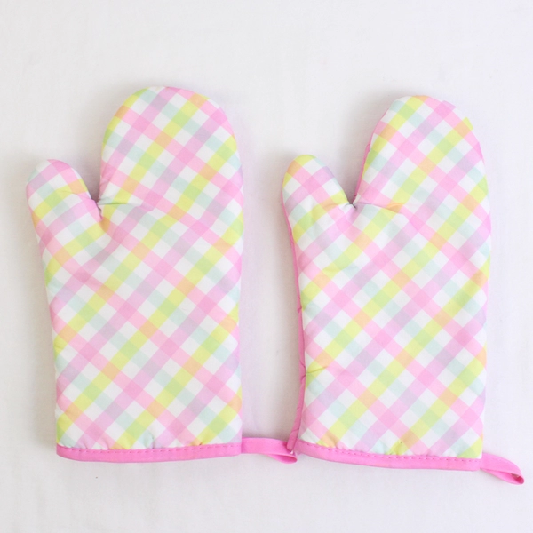 Lot Of 2 Sultan's Linens Matching Oven Mitts Plaid Pastels 100% Polyester 11"