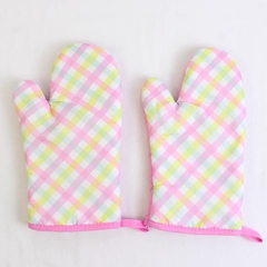 Lot Of 2 Sultan's Linens Matching Oven Mitts Plaid Pastels 100% Polyester 11"