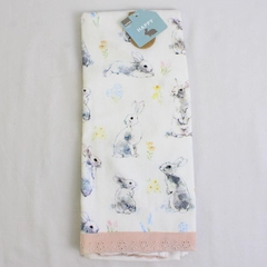 Place & Time Happy Easter Bunny Pattern Kitchen Towel 100% Cotton 2021 (W/ Tag)