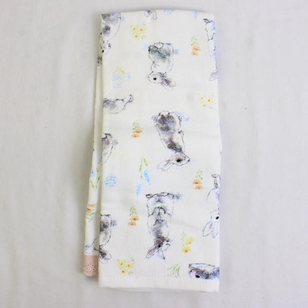 Place & Time Happy Easter Bunny Pattern Kitchen Towel 100% Cotton 2021 (W/ Tag)