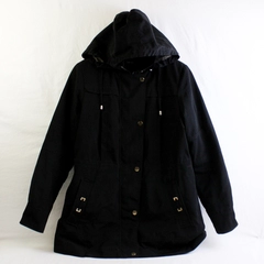 Liz Claiborne Outerwear Black Zip-Up Jacket Removable Hood Women's Medium