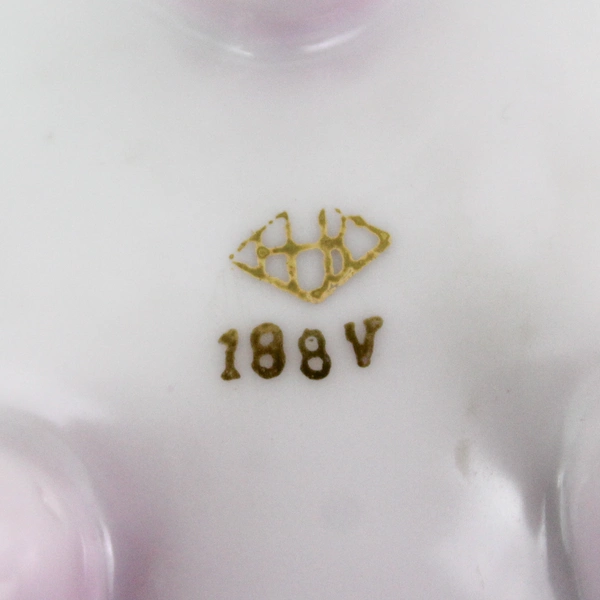 Vintage Lavender Hand Painted Three Footed Porcelain Cracked Egg Vase Violets  