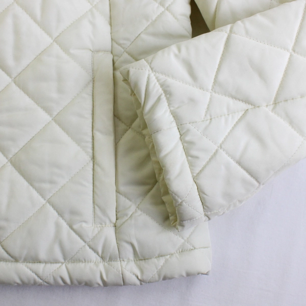 Black Rivet Cream Color Quilted Zip-Up Jacket Women's Medium FLAWED