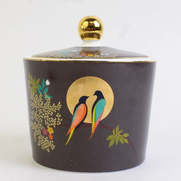 Portmeirion Sara Miller London Sugar Bowl With Lid Ceramic 10 Oz