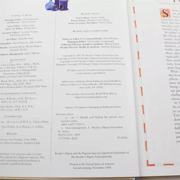 Reader's Digest Health & Healing: The Stress Factor Hardcover