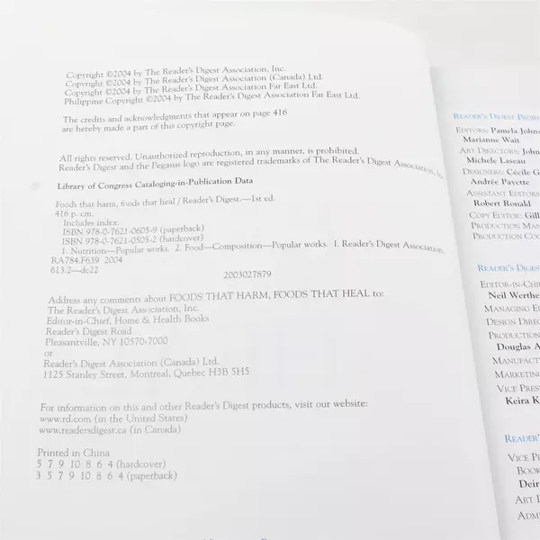 Foods That Harm, Foods That Heal: A-Z Guide to Safe Healthy Eating Paperback