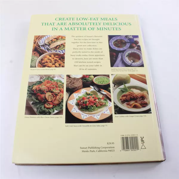 Sunset Quick Light & Healthy Cookbook 1996 Hardcover Low-Fat Recipes