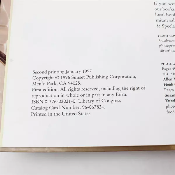 Sunset Quick Light & Healthy Cookbook 1996 Hardcover Low-Fat Recipes