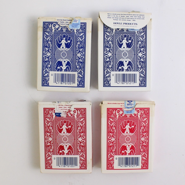 Lot Of 4 Hoyle Official Playing Cards Pinochle Poker Nevada Finish Complete