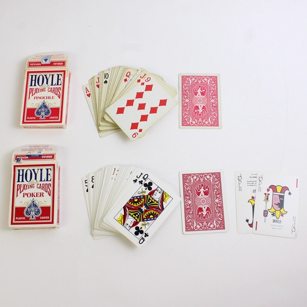 Lot Of 4 Hoyle Official Playing Cards Pinochle Poker Nevada Finish Complete
