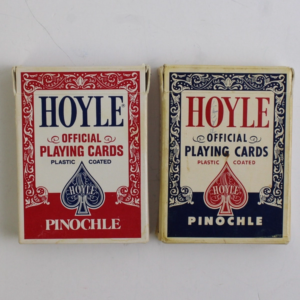 Lot Of 2 Hoyle Official Playing Cards Pinochle Nevada Finish (Opened, Complete)